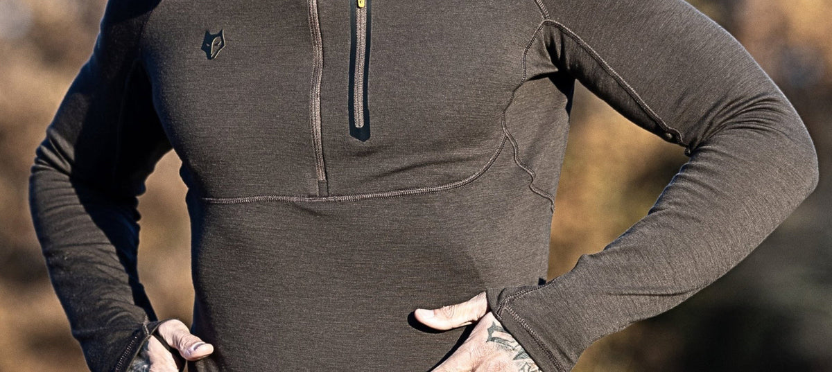 lightweight active hunting clothing, moisture-wicking base layer, breathable pants, quarter-zip shirt, wind-resistant jacket, mid layer, hot-weather hunting gear