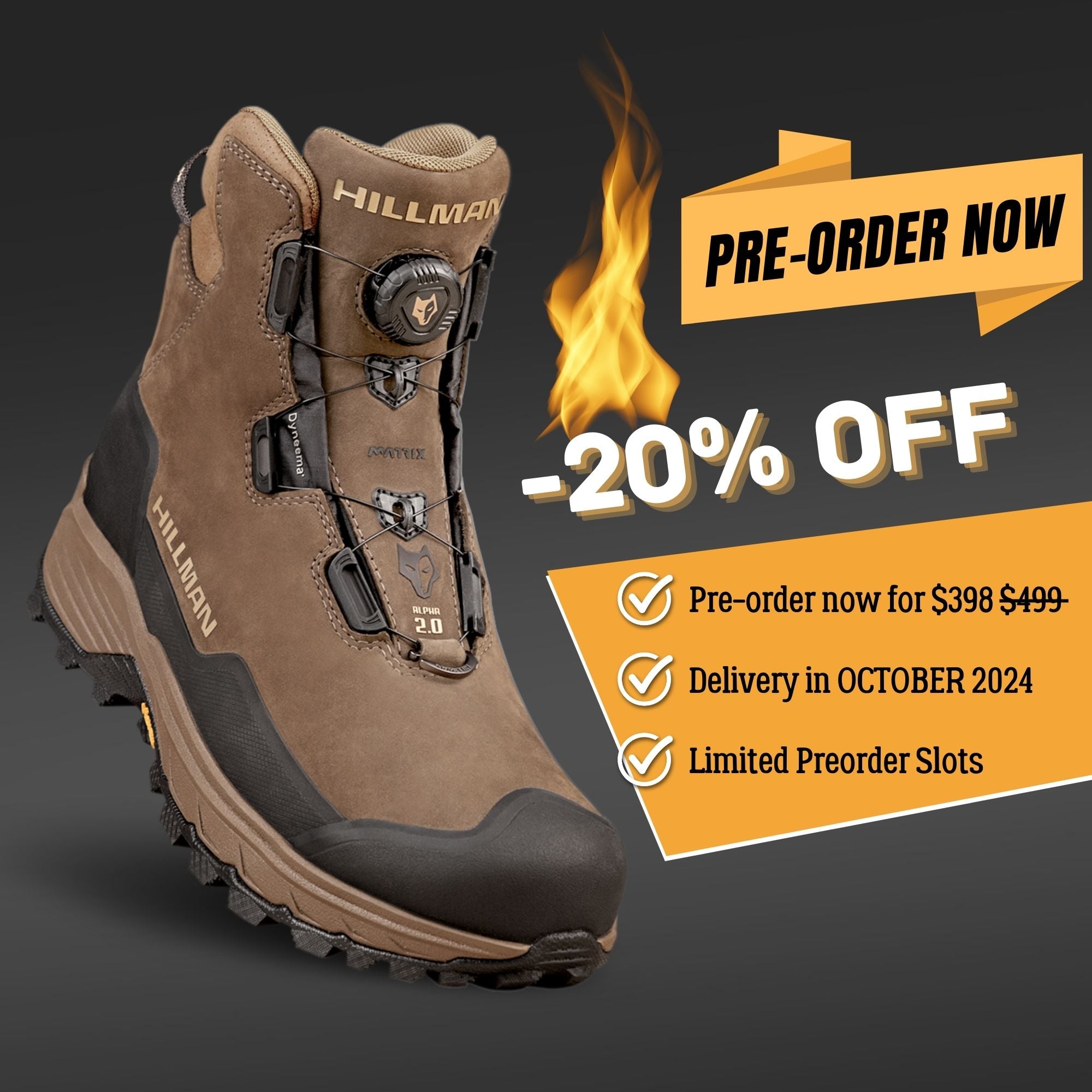 PRE-ORDER ▸ 2.0 ALPHA DRYHUNT HUNTING BOOTS - DELIVERY on OCTOBER 31, 2024