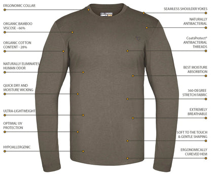 1UL Bamboo Long Sleeve Hunting T-Shirt - Ultralight All-Season Base Layer