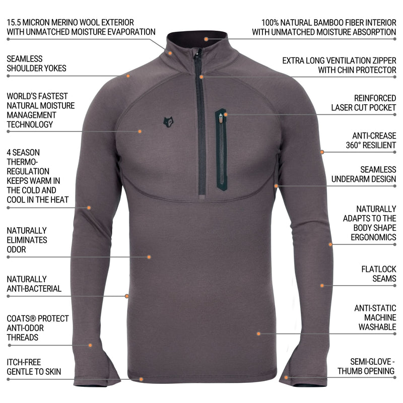 Merino-Bamboo Top [2BL ] Synergic technology Hunting Base layer | Underwear